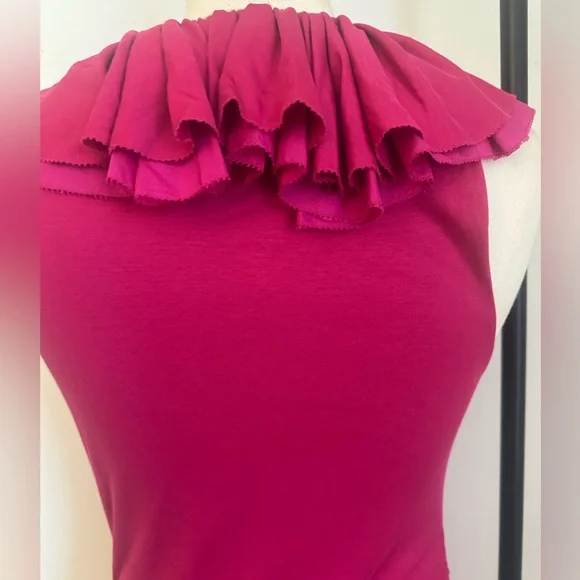 Ralph Lauren Raspberry cotton/silk blend Ruffled Blouse - Picture 5 of 7